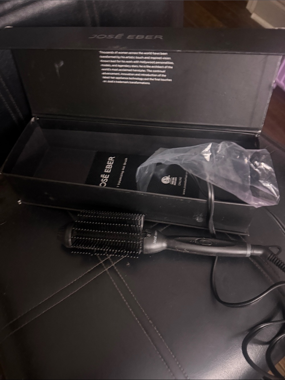 Jose Eber Black Heated Round Styling Brush for Men
